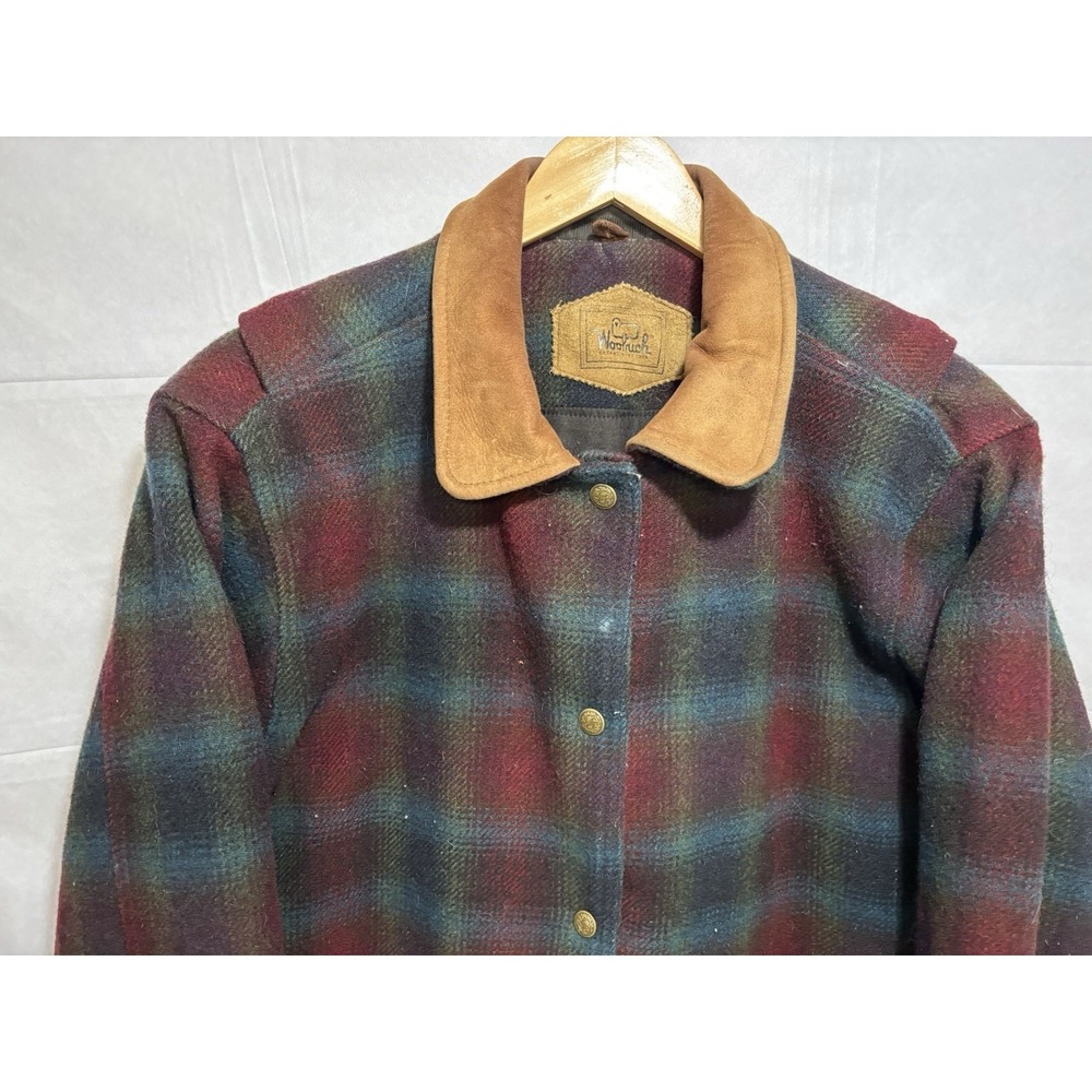 Woolrich Ombre Check Wool Jacket Coat USA Subdued Multicolor Medium Men Vintage